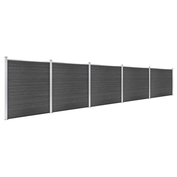 vidaXL Gjerdepanelsett WPC 872x186 cm svart