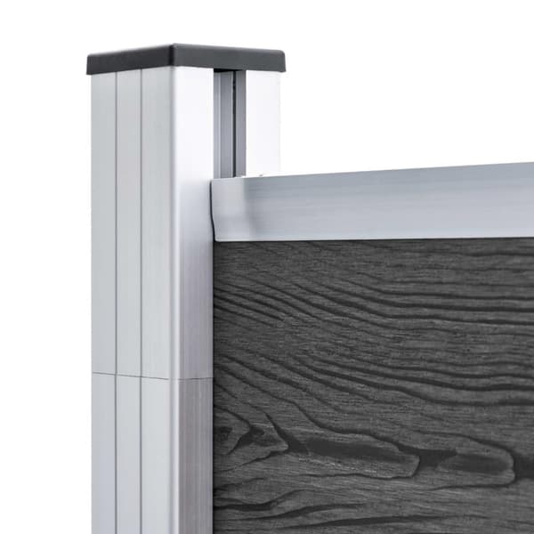 vidaXL Gjerdepanelsett WPC 1045x186 cm svart