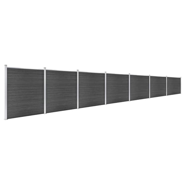 vidaXL Gjerdepanelsett WPC 1218x186 cm svart