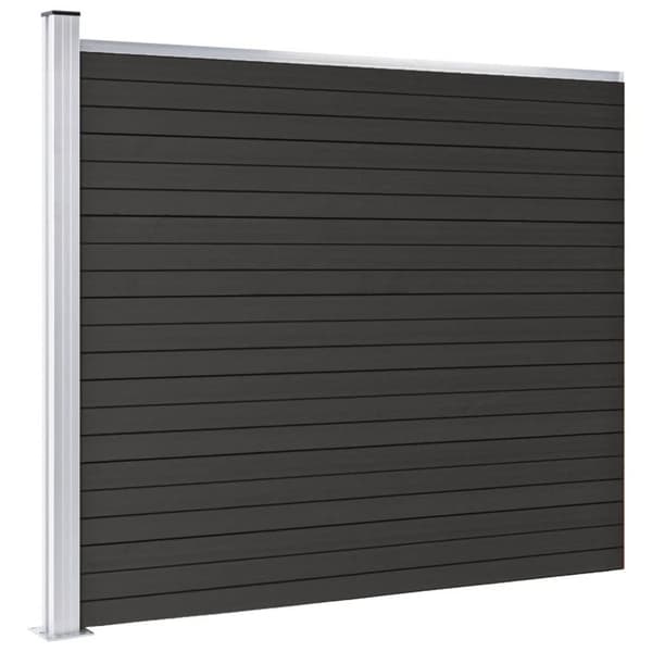 vidaXL hegnspanel 175x146 cm WPC grå