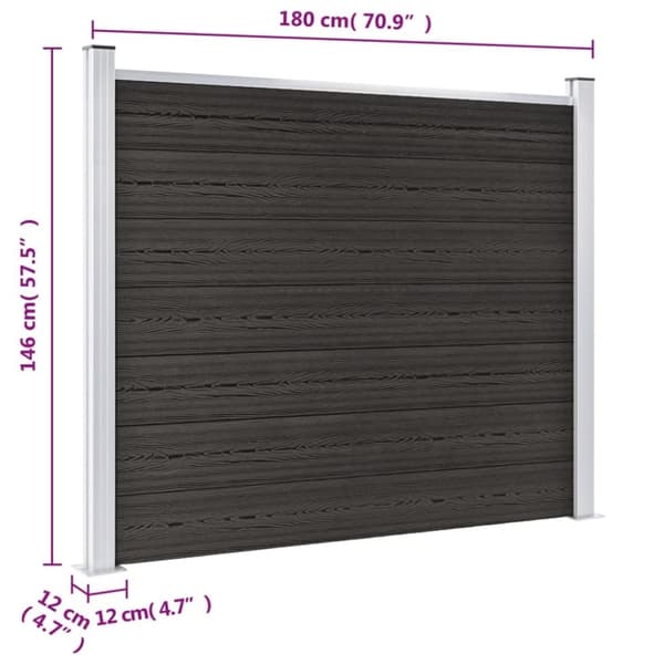 vidaXL Aitapaneeli WPC 180x146 cm harmaa