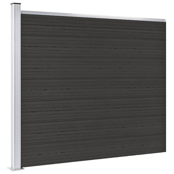 vidaXL Staketpanel WPC 175x146 cm svart