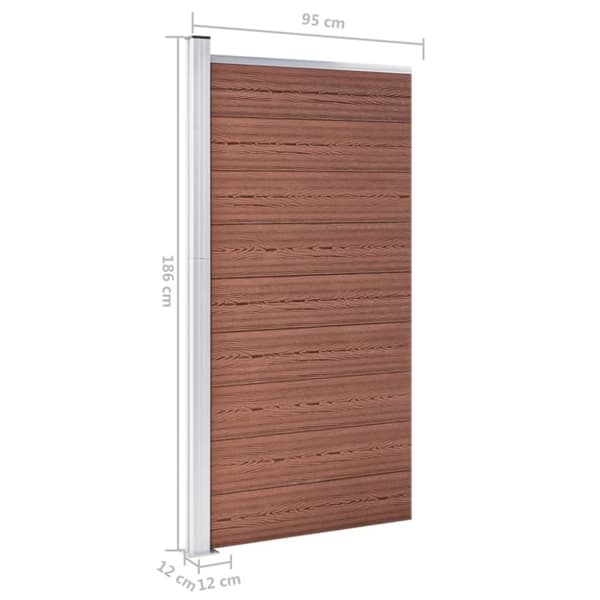 vidaXL hegnspanel 95x186 cm WPC brun