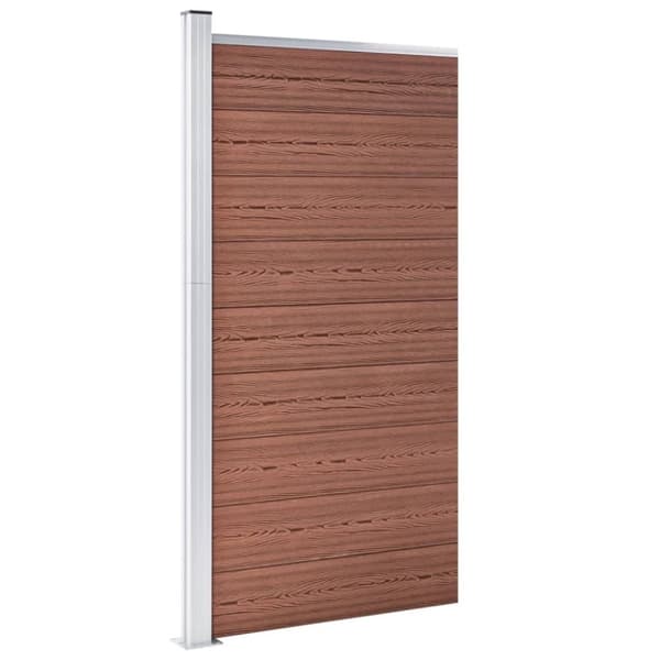 vidaXL hegnspanel 95x186 cm WPC brun
