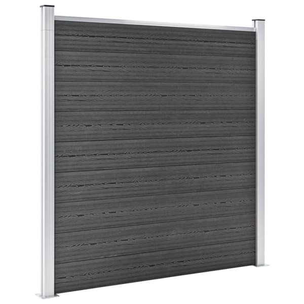 vidaXL Gjerdepanelsett WPC 353x186 cm svart