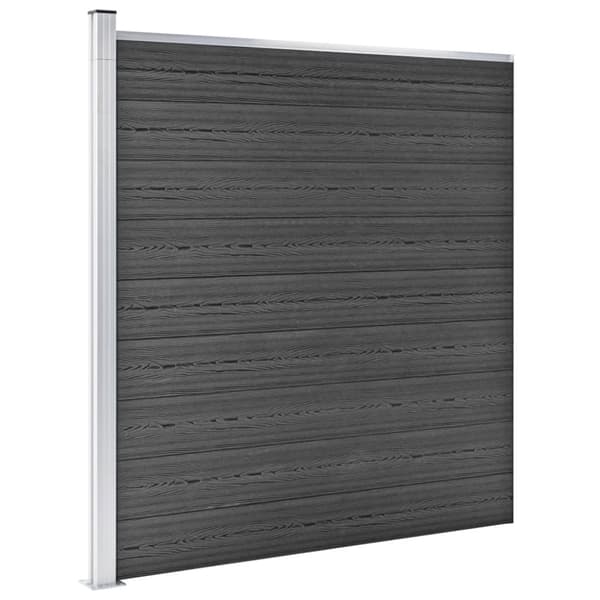 vidaXL Gjerdepanelsett WPC 353x186 cm svart