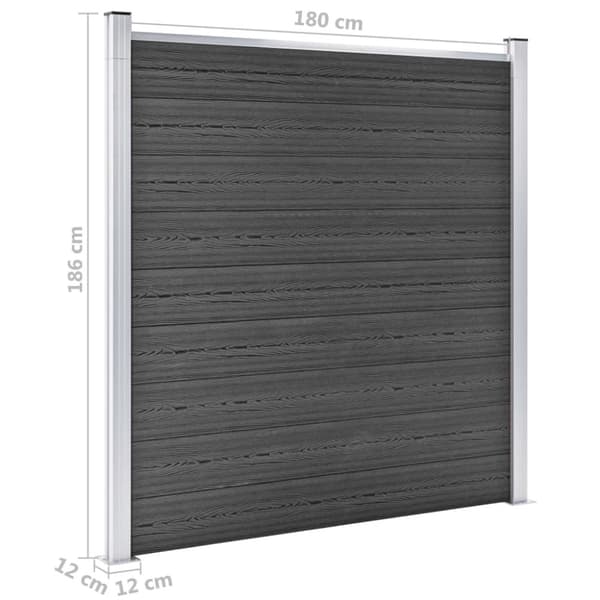 vidaXL Gjerdepanelsett WPC 353x186 cm svart