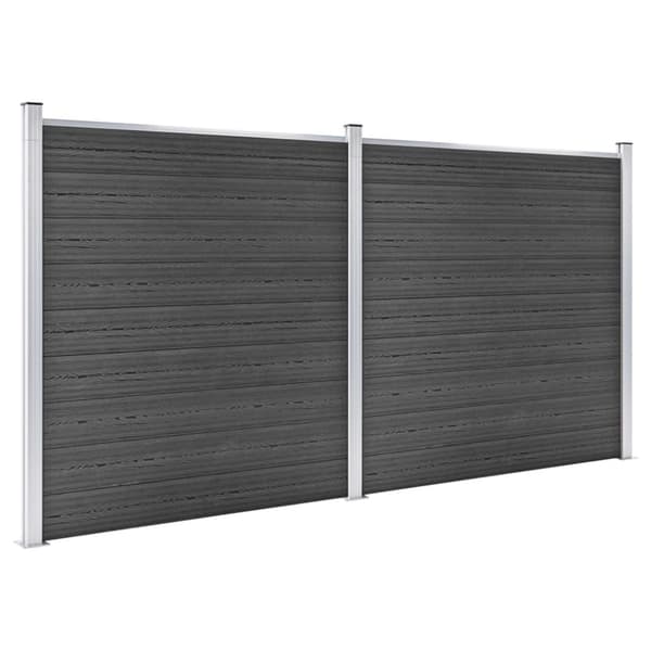 vidaXL Gjerdepanelsett WPC 353x186 cm svart