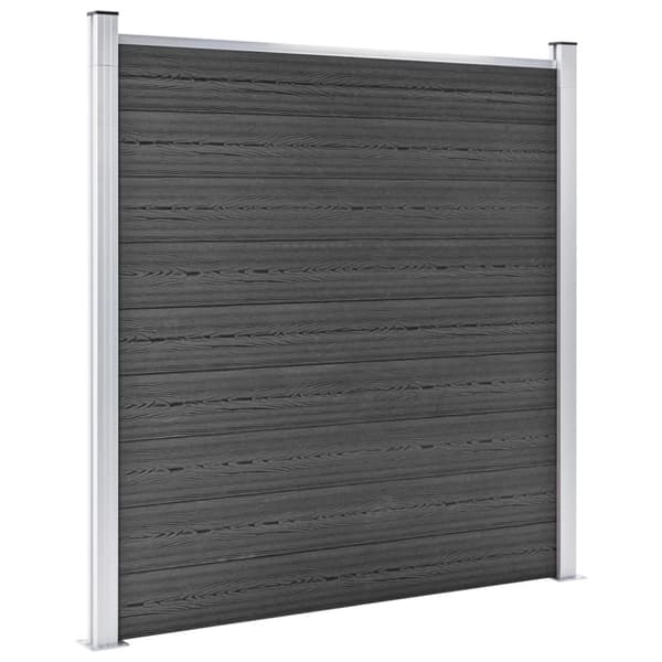 vidaXL hegnspanelsæt 526x186 cm WPC sort