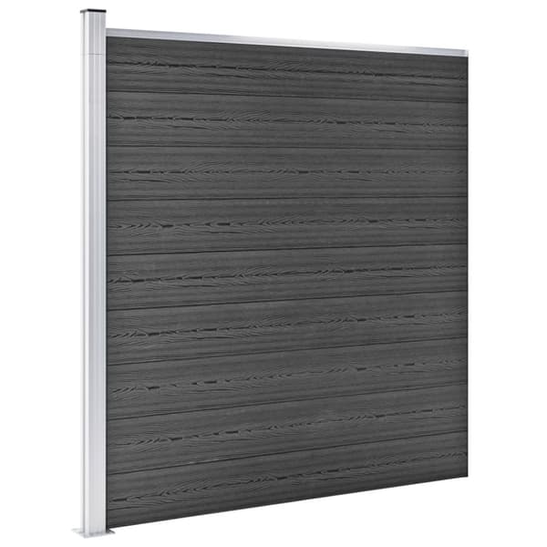 vidaXL hegnspanelsæt 526x186 cm WPC sort