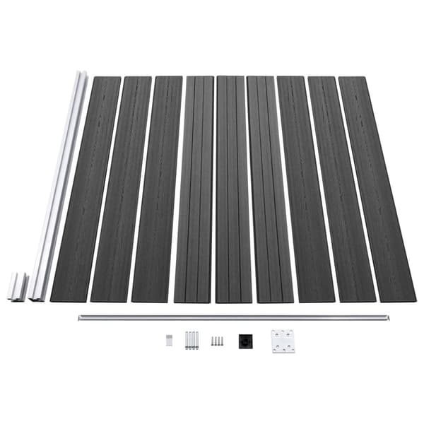 vidaXL hegnspanelsæt 526x186 cm WPC sort