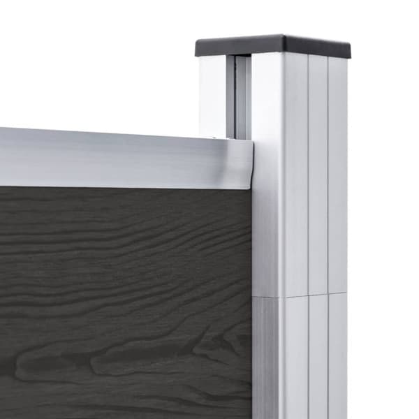 vidaXL hegnspanel 180x186 cm WPC sort