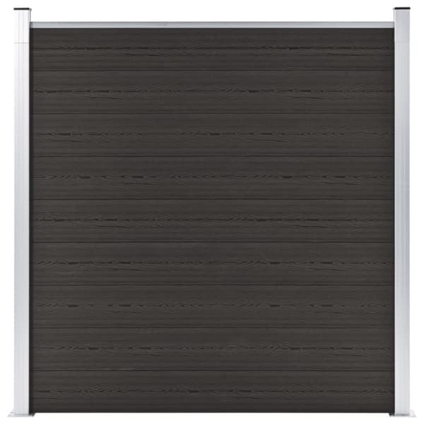 vidaXL hegnspanel 180x186 cm WPC sort
