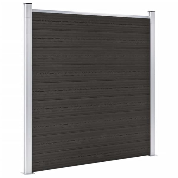 vidaXL hegnspanel 180x186 cm WPC sort