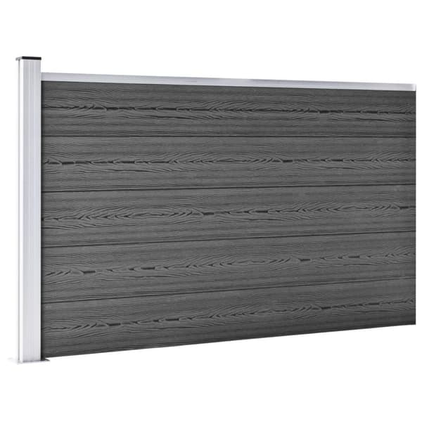 vidaXL Gjerdepanel WPC 872x105 cm svart