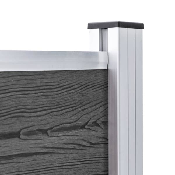 vidaXL Gjerdepanelsett WPC 526x105 cm svart