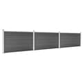 Miniatyrbilde 2 av 10: vidaXL Gjerdepanelsett WPC 526x105 cm svart