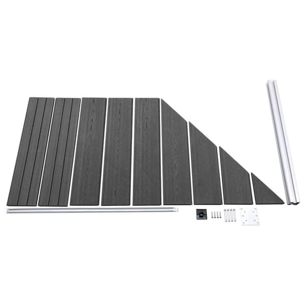 vidaXL Gjerdepanelsett WPC 1657x(105-186) cm svart