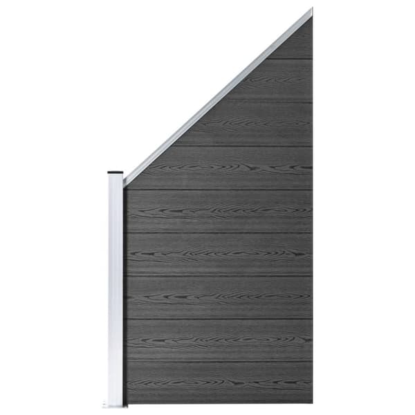 vidaXL Gjerdepanelsett WPC 1657x(105-186) cm svart