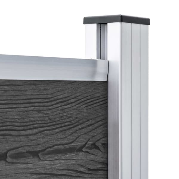 vidaXL Gjerdepanelsett WPC 699x146 cm svart