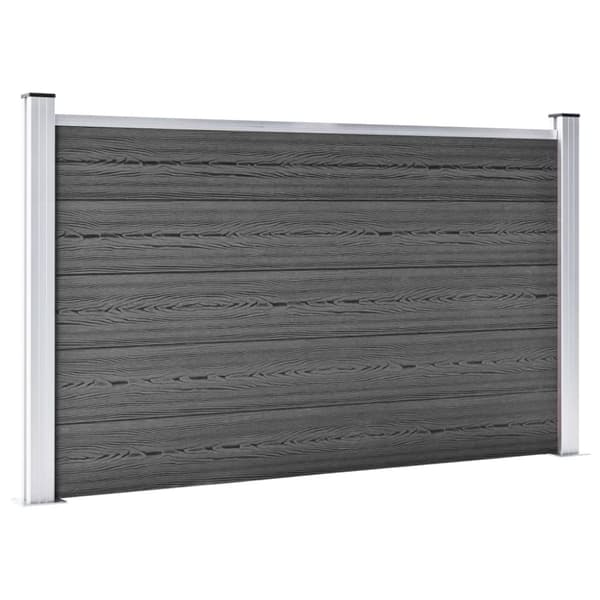 vidaXL hegnspanelsæt 699x105 cm WPC sort