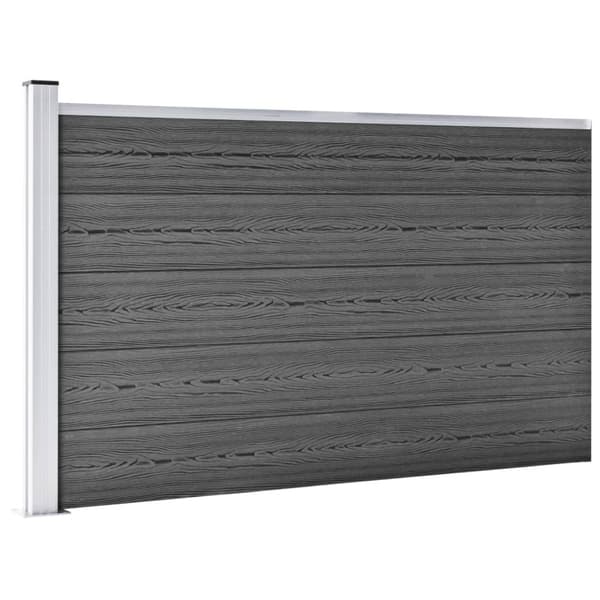 vidaXL hegnspanelsæt 699x105 cm WPC sort