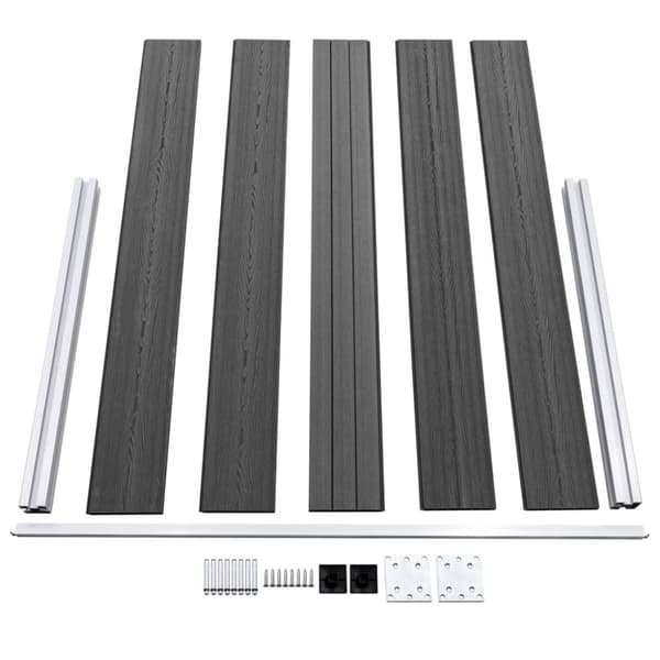 vidaXL hegnspanelsæt 699x105 cm WPC sort