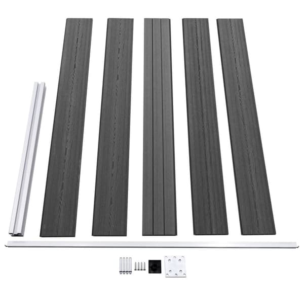 vidaXL hegnspanelsæt 699x105 cm WPC sort