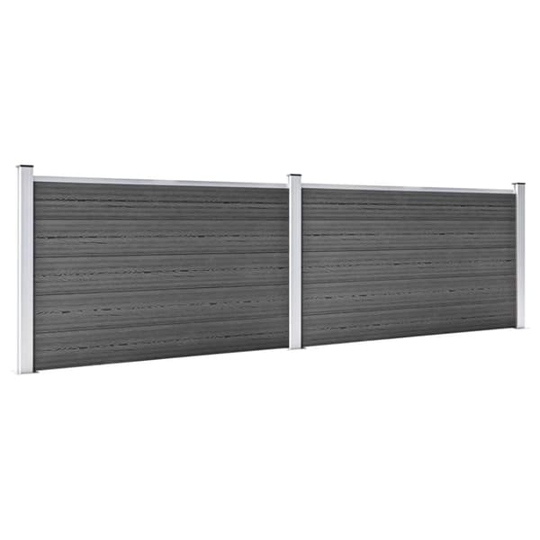 vidaXL hegnspanelsæt 353x105 cm WPC sort