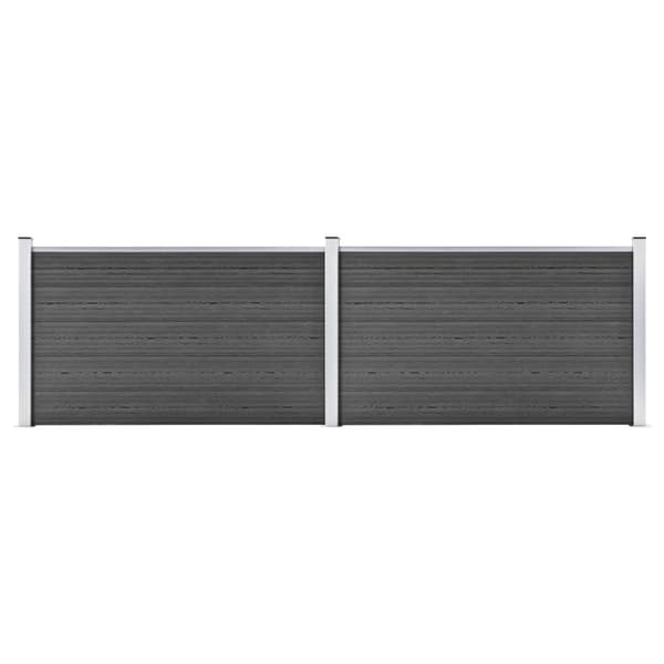 vidaXL hegnspanelsæt 353x105 cm WPC sort