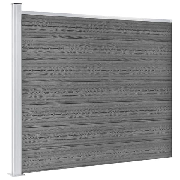 vidaXL Aitapaneelisarja WPC 353x146 cm harmaa