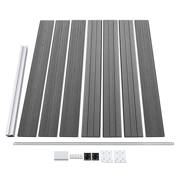 vidaXL Aitapaneelisarja WPC 353x146 cm harmaa