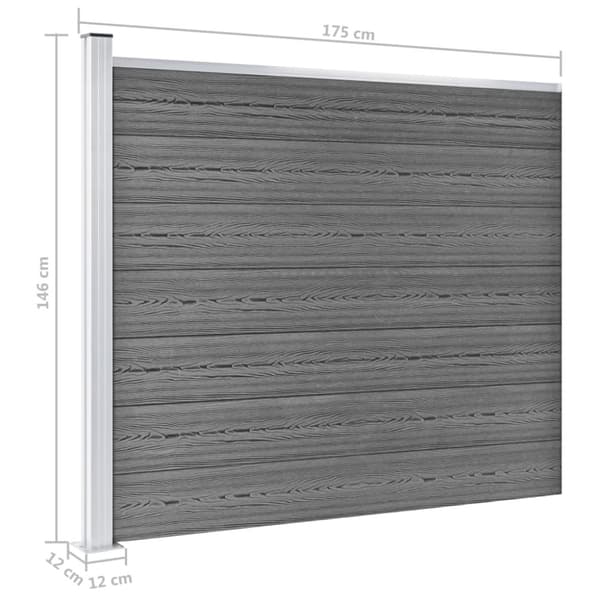 vidaXL Aitapaneelisarja WPC 353x146 cm harmaa