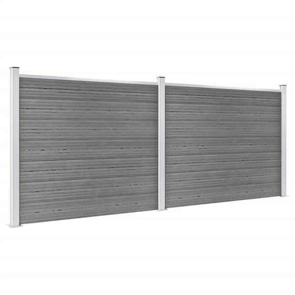 vidaXL Aitapaneelisarja WPC 353x146 cm harmaa