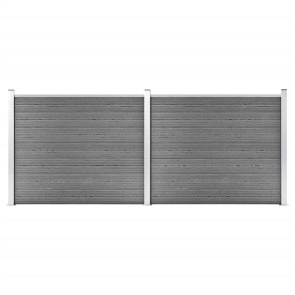 vidaXL Aitapaneelisarja WPC 353x146 cm harmaa