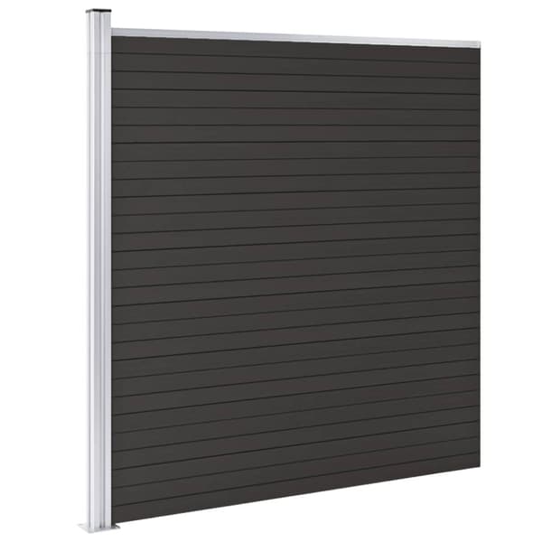 vidaXL hegnspanel 175x186 cm WPC sort
