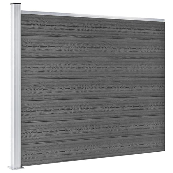 vidaXL Aitapaneelisarja WPC 353x146 cm musta