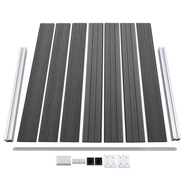 vidaXL Aitapaneelisarja WPC 353x146 cm musta