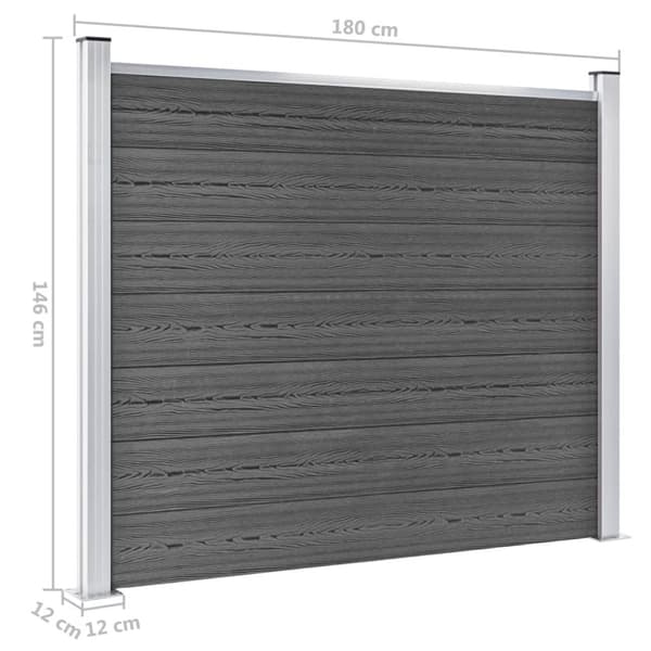 vidaXL Aitapaneelisarja WPC 353x146 cm musta