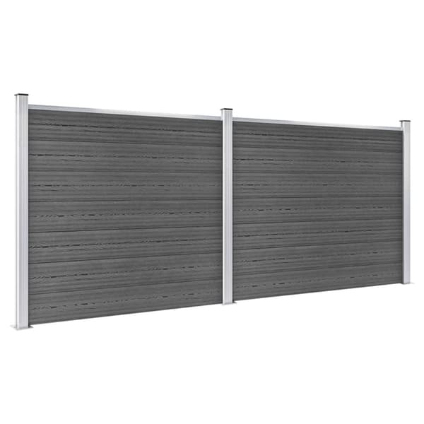 vidaXL Aitapaneelisarja WPC 353x146 cm musta