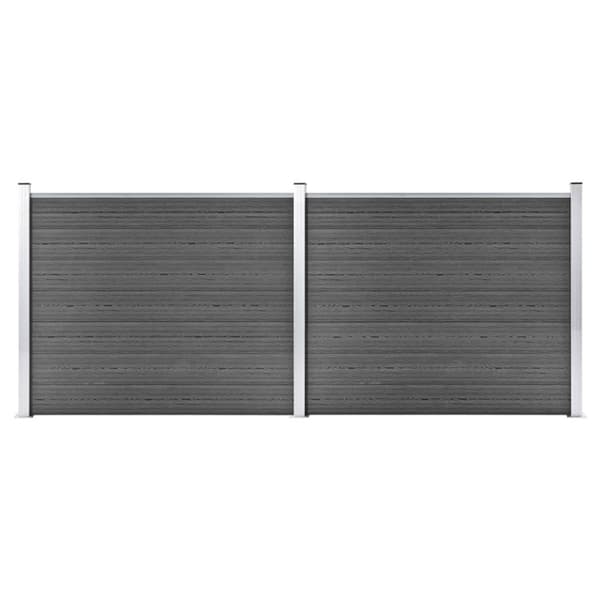 vidaXL Aitapaneelisarja WPC 353x146 cm musta