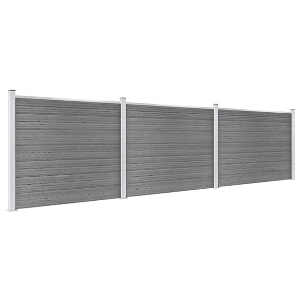 vidaXL hegnspanelsæt 526x146 cm WPC grå