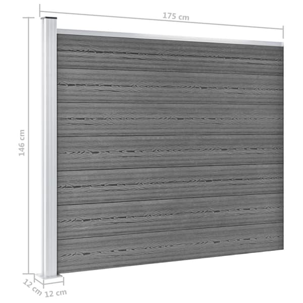 vidaXL Aitapaneelisarja WPC 699x146 cm harmaa