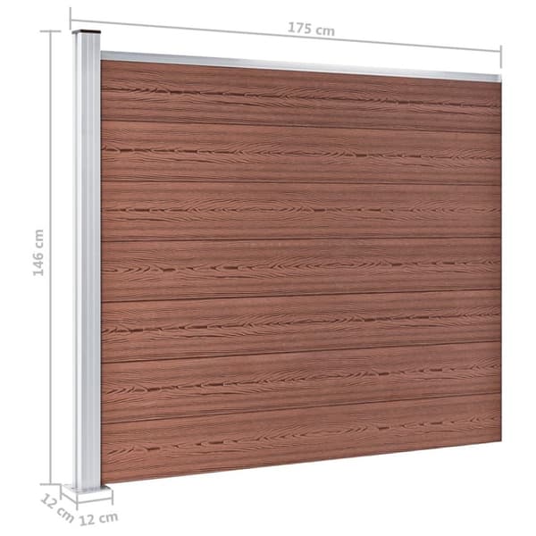 vidaXL Aitapaneeli WPC 175x146 cm ruskea