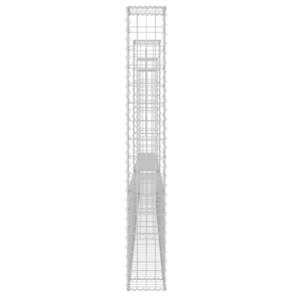 vidaXL gabionkurv med 4 stolper 380x20x150 cm U-facon jern
