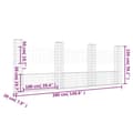 Miniatyrbillede 6 af 6: vidaXL gabionkurv med 4 stolper 380x20x150 cm U-facon jern