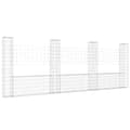 Miniatyrbillede 2 af 6: vidaXL gabionkurv med 4 stolper 380x20x150 cm U-facon jern