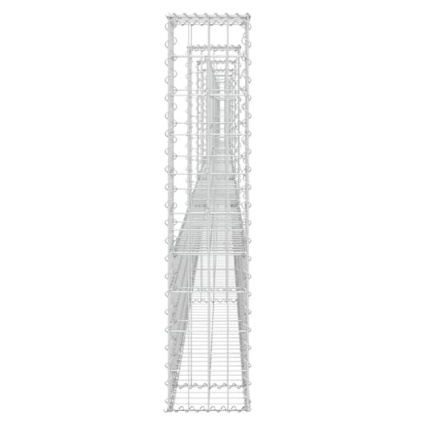 vidaXL Gabionkurv u-formet med 7 stolper jern 740x20x100 cm