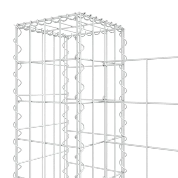 vidaXL U-muotoiset kivikorit 6 pylväällä rauta 620x20x100 cm