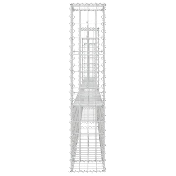 vidaXL gabionkurv med 4 stolper 380x20x100 cm U-facon jern